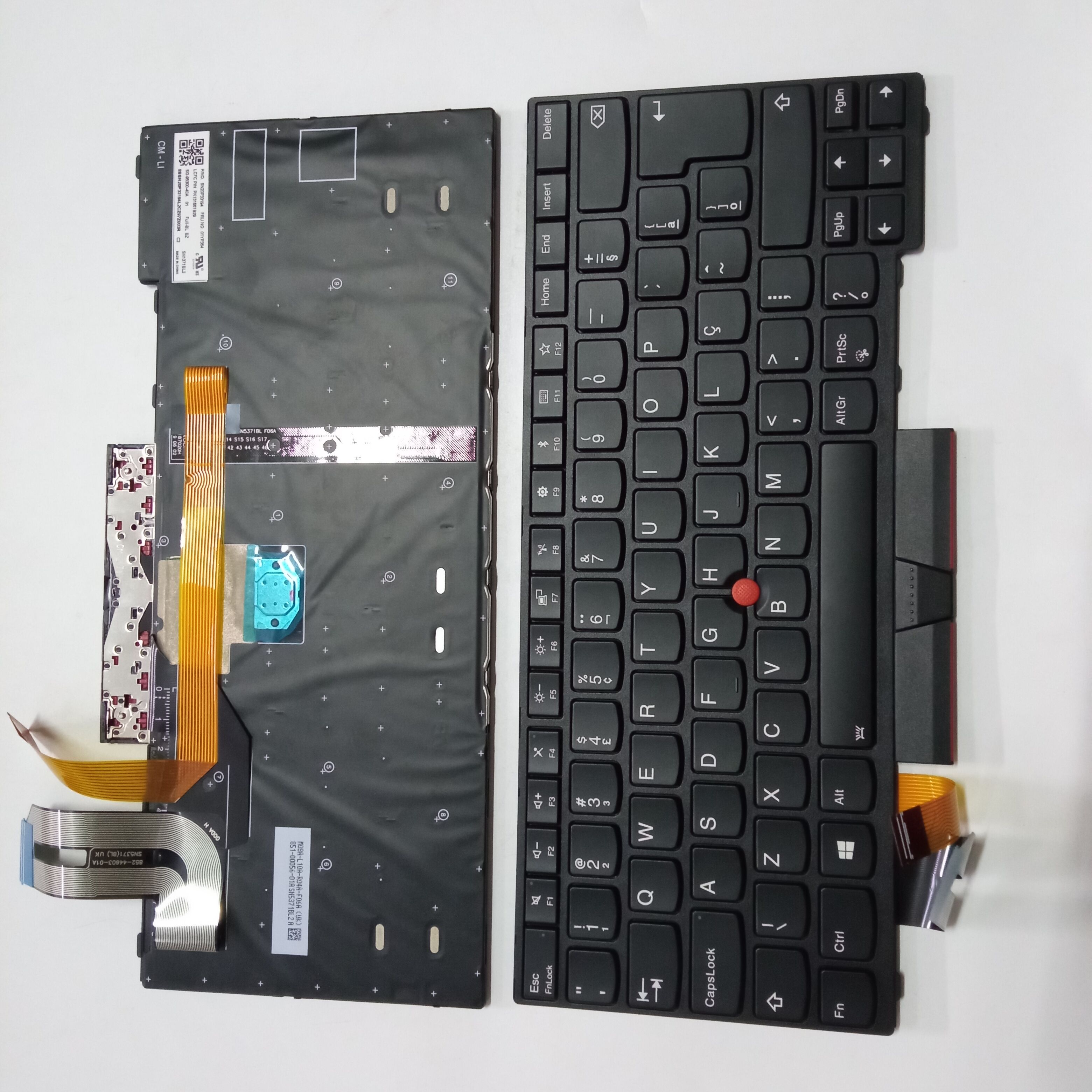 Picture of New Replacement Laptop Keyboard For IBM E480/T490/E490/T480S/L480/L380/R480/L390/E495 BLACK FRAME BLACK With Point Backlit BR Layout